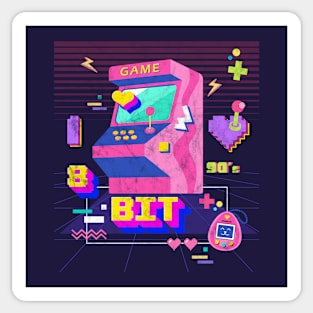 Retro I Love 8 Bit -Nostalgic 90's Lover Gamer Gifts Sticker